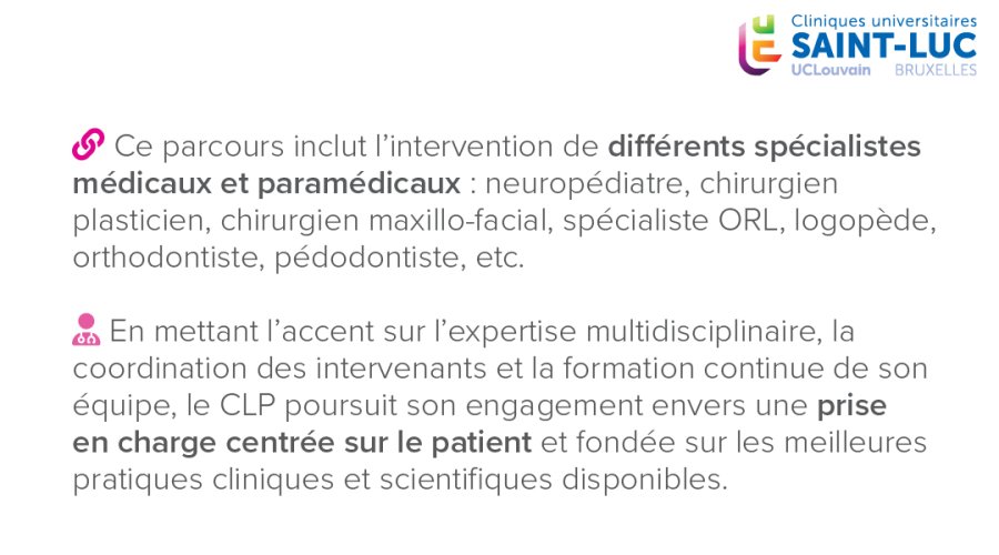 Publication à propos du centre labio-palatin