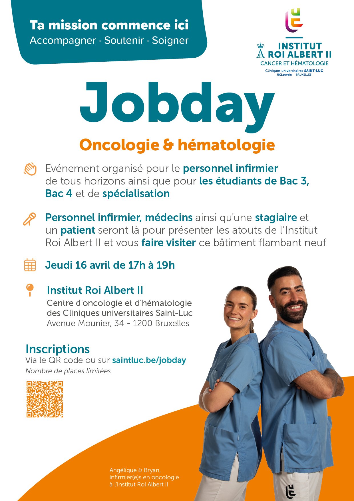 Affiche jobday de l'Institut Roi Albert II