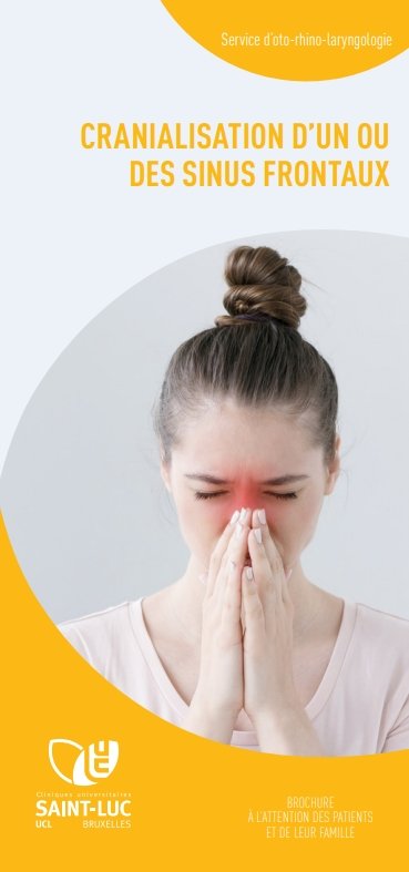 Cranialisation d'un ou des sinus frontaux